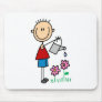 Stick Watering Flowers Mousepad