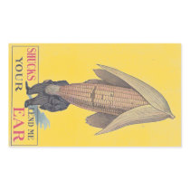Sticker Antique Antrhopomorphic Veggie Corn Pun
