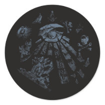 Sticker Black Masonic Fantasy Blue