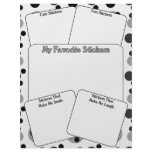 Sticker Book Page (Black And White) Letterhead Template