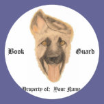 Sticker - Book Plate - German Shepherd Dog Art stickers