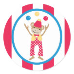 sticker circus cute fun monkey balls stripes