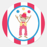 sticker circus cute fun monkey balls stripes