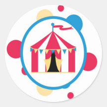 sticker circus cute fun tent  polk a dots colorful