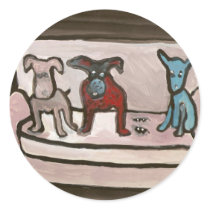 Sticker Dogs and spiders on a settee