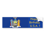 Sticker Flag of New York, Happy Birthday U.S.A.! Bumper Stickers