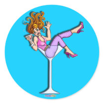 Sticker - Girl in a Martini Glass, Lil' Red