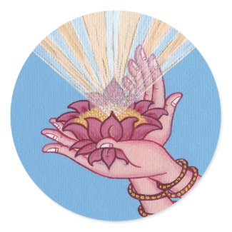 STICKER Hands with lotus sticker