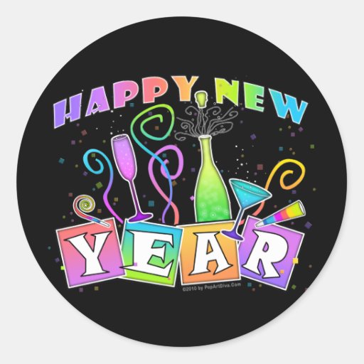 Sticker - HAPPY NEW YEAR! | Zazzle