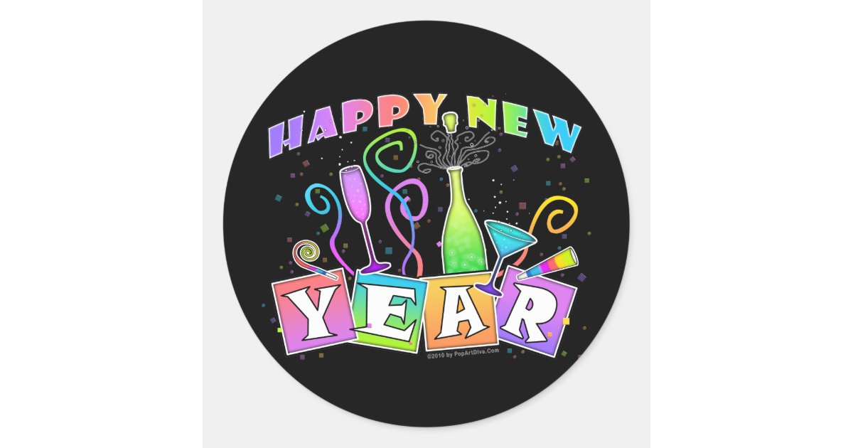 Sticker - HAPPY NEW YEAR! | Zazzle