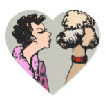 STICKER Heart Love poodle &amp; lady dog cute sweet