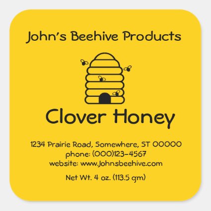 Sticker (lg sq)- Honey Business