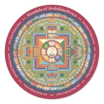 STICKER Mandala of Chenrezig - with Mantra
