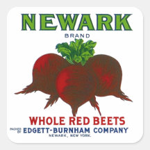 Sticker Newark Red Beets Vintage Canning Can Veg