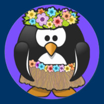 Sticker - Penguin Hoola Dancer stickers