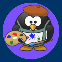 Sticker - Penguin Painter stickers