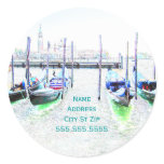 Sticker round - Gondolas at Piazza San Marco CLR