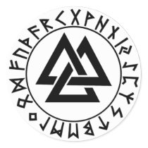 sticker round Tri-Triangle Rune Shield by johnpryor2000 sticker round Tri-Triangle Rune Shield