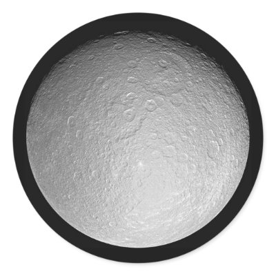 Sticker: Saturn's moon Rhea by dantopa