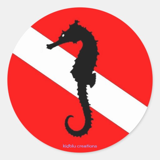 sticker - seahorse dive flag