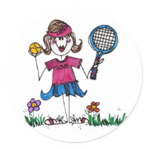 Sticker Sheet -Stick Tennis Girl