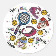 Sticker Sheet -Tennis Girls