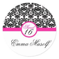 sticker sweet sixteen party  black pink  chic