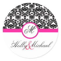 sticker wedding black pink fancy classic chic
