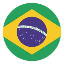 Sticker with Flag of Brazil