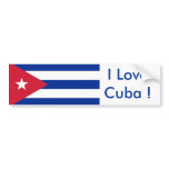 Sticker with Flag of Cuba Bumper Sticker