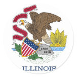 Sticker with Flag of Illinois