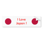 Sticker with Flag of Japan Bumper Sticker