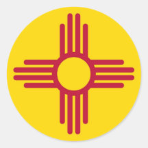 Sticker with Flag of New Mexico