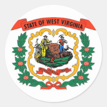 Sticker with Flag of West Virginia