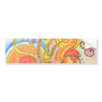 Sticker with Psychedelic Colourful Tree Design Bumper Stickers