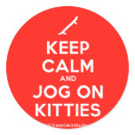 [Skateboard] keep calm and jog on kitties  Stickers