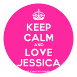 [Crown] keep calm and love jessica  Stickers