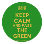 [UK Flag] keep calm and pass the green  Stickers