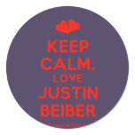 [Two hearts] keep calm, love justin beiber  Stickers