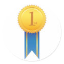 Stickers: 1st prize medal blue