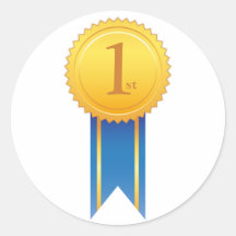 Stickers: 1st prize medal blue