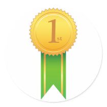 Stickers: 1st prize medal green