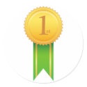 Stickers: 1st prize medal green