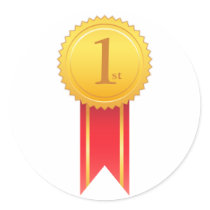 Stickers: 1st prize medal red