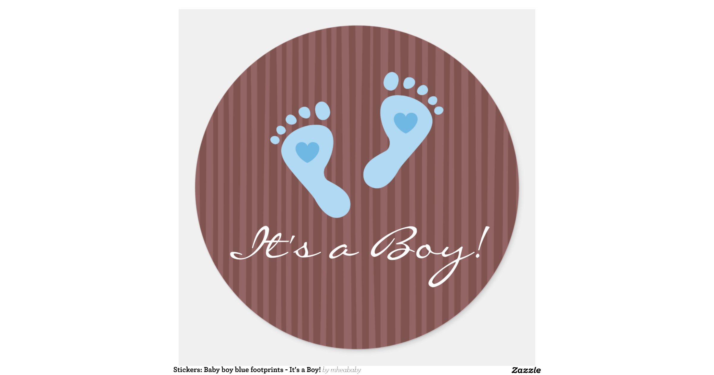 Stickers: Baby boy blue footprints - It's a Boy! | Zazzle