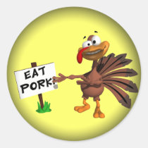 Stickers - Eat Pork Thanksgiving Turkey stickers
