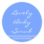 sticker, body, scrub, container, bottle, jar,