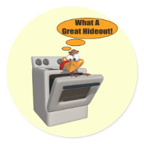 Stickers - Funny Turkey Hideout by thanksgiving_tshirts Stickers - Funny Turkey Hideout