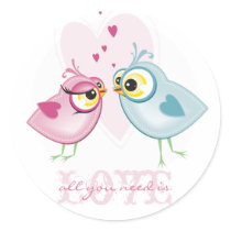 STICKERS :: love birds - all you need is LOVE... by edgeplus STICKERS :: love birds - all you need is LOVE...