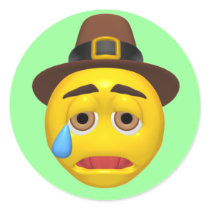 Stickers - Sad Thanksgiving Pilgrim by thanksgiving_tshirts Stickers - Sad Thanksgiving Pilgrim